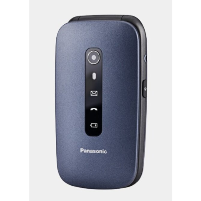 Panasonic KX-TU550EXC mobilní telefon pro seniory - barevný displej 2,8", fotoaparát, handsfree, microSD, véčko, modrý