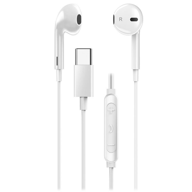 Genius HS-M365 bílý, Headset, drátový, do uší, mikrofon, ovládání hlasitosti, USB-C, bílý