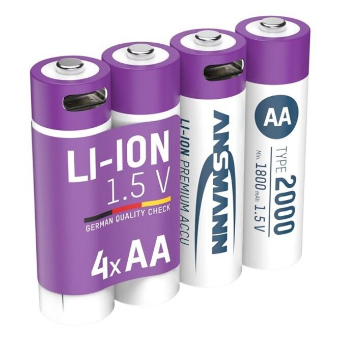 Ansmann Li-ion  AA , min 1800mAh, s nabíjecí elektronikou, USB-C