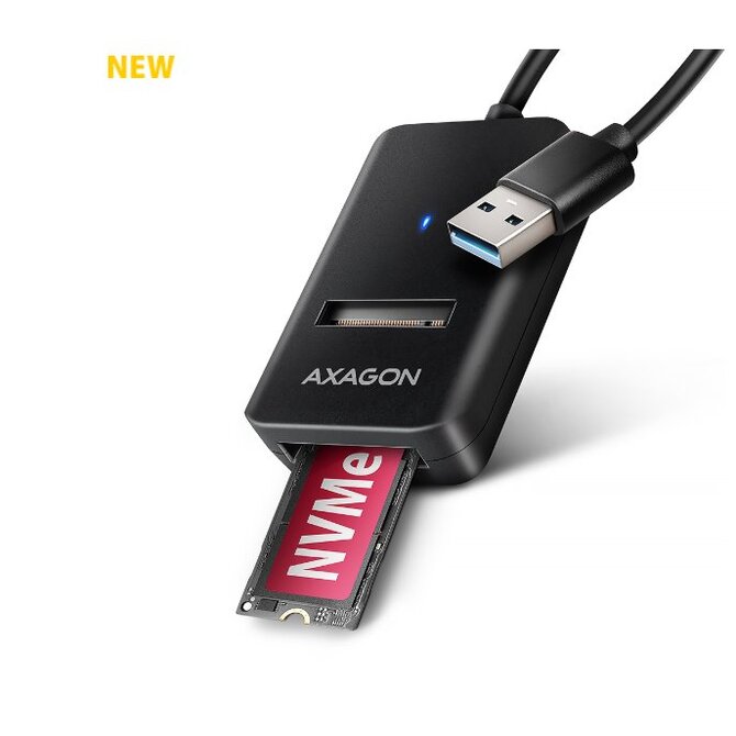 AXAGON ADM2-AM USB-A 10Gbps - M.2 NVMe & SATA SSD adaptér, kabel USB-A 10cm