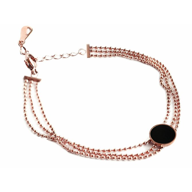 Bangles.cz Náramek chirurgická ocel Dot rose gold rose gold, černá, chirurgická ocel