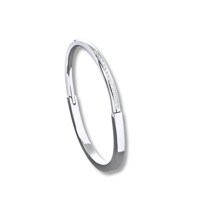 Bangles.cz Náramek chirurgická ocel Lux zirkon 454 stříbrná, 14 - 17 cm, chirurgická ocel