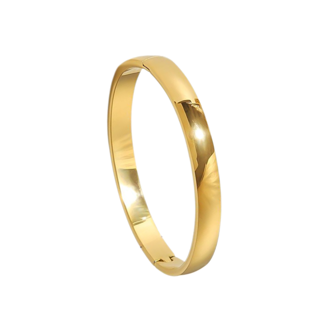 Bangles.cz Náramek chirurgická ocel Bangle wide gold 594 zlatá, 14 - 17 cm, chirurgická ocel