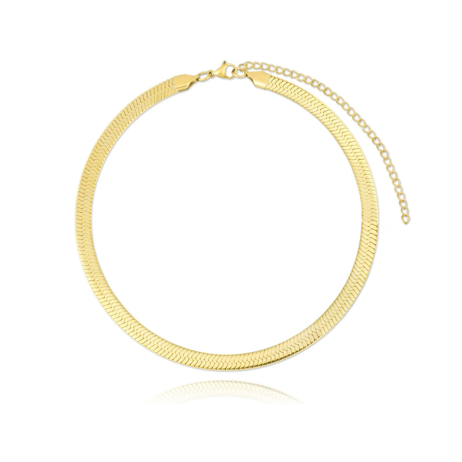 Bangles.cz Choker chirurgická ocel Lesklý řetěz zlatý 2784 zlatá, 32 - 39 cm, chirurgická ocel