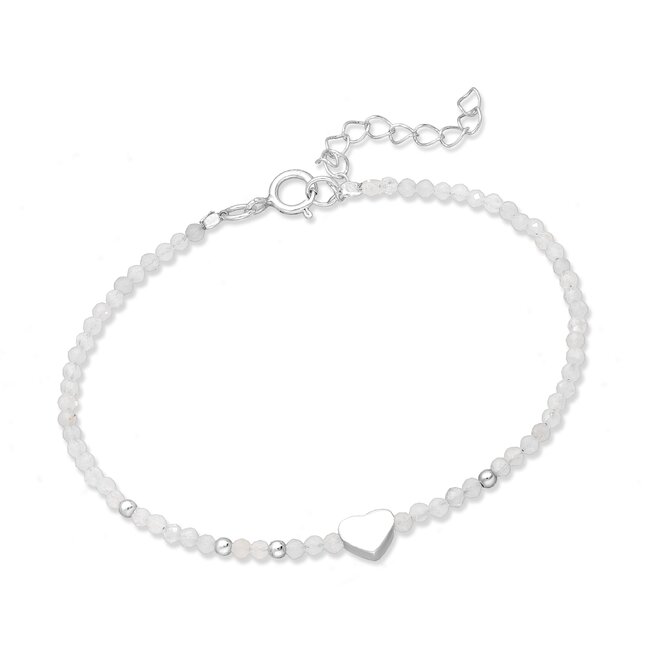 Bangles.cz Náramek Little Heart stříbro 925 3002 bílá, 17 - 20 cm, horský křišťál