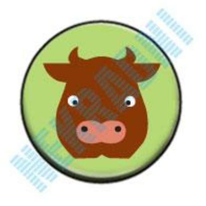Kráva z předního pohledu - button