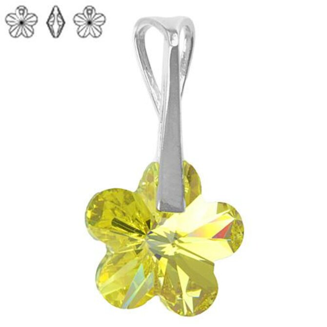 Přívěsek - Swarovski Flower 12mm Jonquil AB