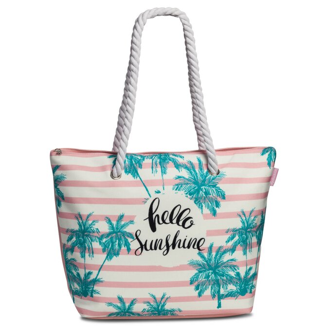 Plážová taška Fabrizio Hello Sunshine bílá, Textil