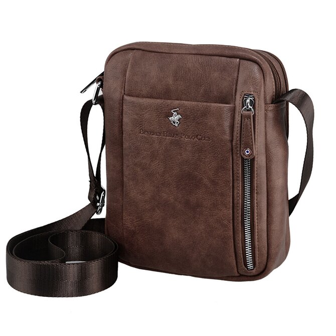 Beverly Hills Polo Club Taška crossbody BHPC hnědá, Syntetická kůže