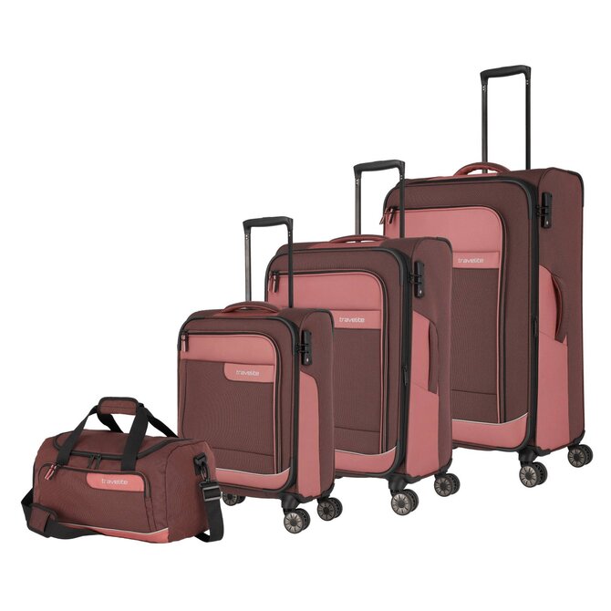 Cestovní set 4ks Travelite Viia růžová, Textil