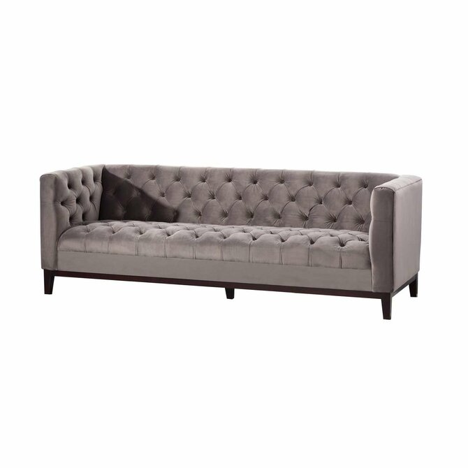 Dekoria Pohovka Velvet Elite grey,  3-m., 214x76x74cm