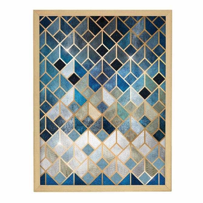 Dekoria Obraz z řady Gold&navy Geometric 30x40cm, 30 x 40 cm