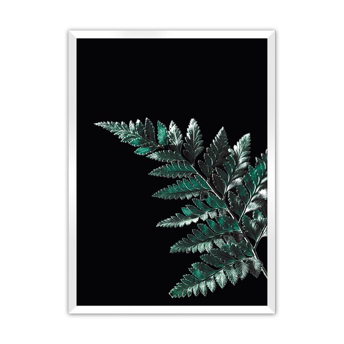 Dekoria Plakát Dark Fern Leaf, 21 x  30 cm, Volba rámku: Bílý