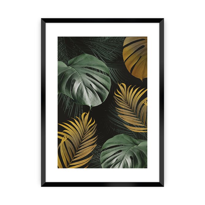 Dekoria Plakát Golden Leaves I, 21 x 30 cm, Zvolit rámek: Černý