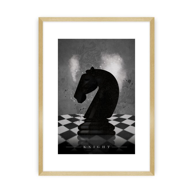 Dekoria Plakát Chess III, 21 x 30 cm, Ramka: Złota