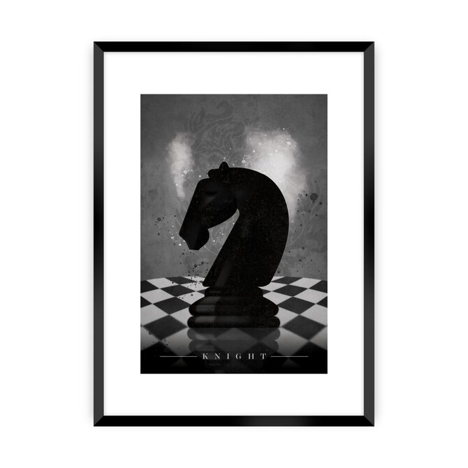 Dekoria Plakát Chess III, 30 x 40 cm, Ramka: Czarna