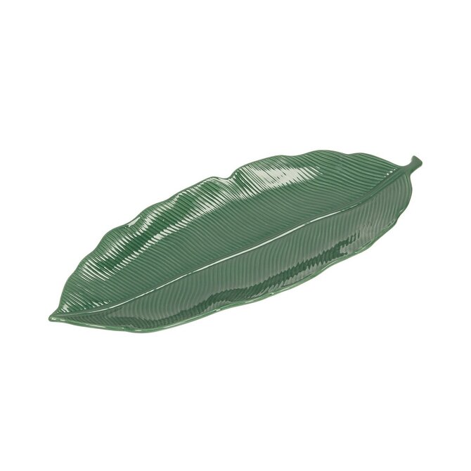 Dekoria Talíř Jungle Leaves 39cm green, 39 x 16 x 3 cm