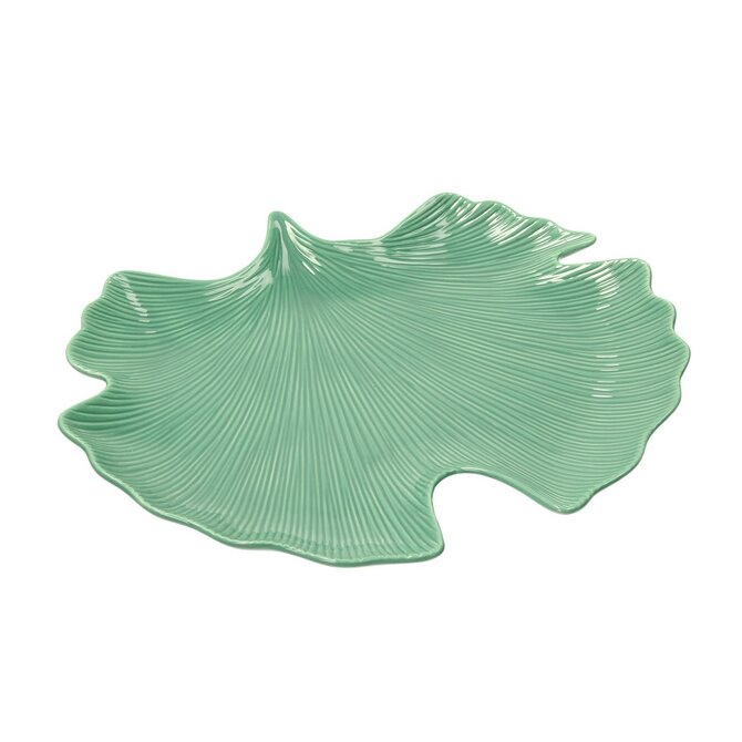 Dekoria Talíř Jungle Leaves 35cm light green, 35 x 29 x 3 cm