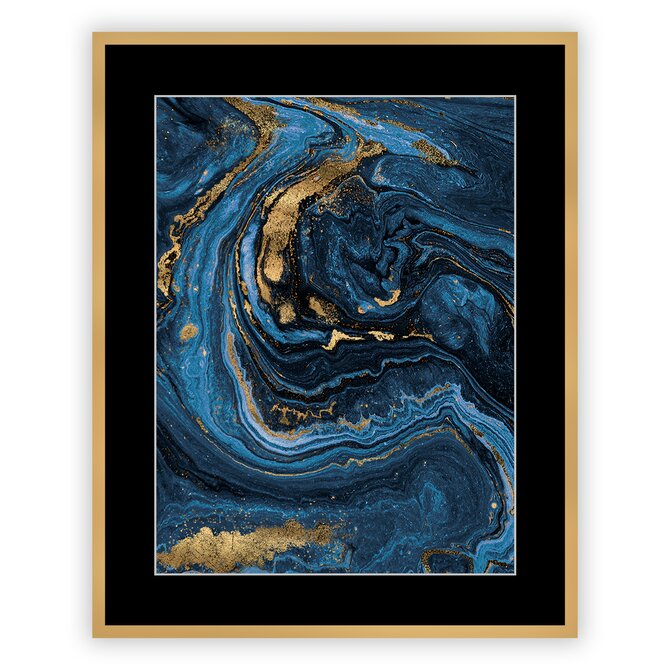 Dekoria Obraz Abstract Blue&Gold I 40 x 50cm, 40 x 50cm