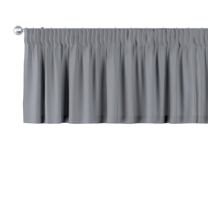 Dekoria Krátký závěs na řasící pásce, Slade Grey - šedá, 130 x 40 cm, Cotton Panama, 702-46