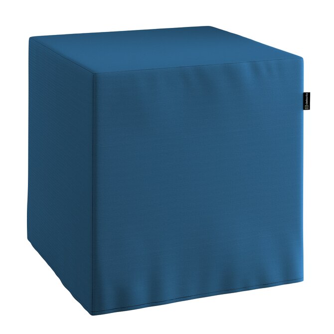 Dekoria Sedák Cube - kostka pevná 40x40x40, Ocean blue mořská modrá, 40 x 40 x 40 cm, Cotton Panama, 702-48