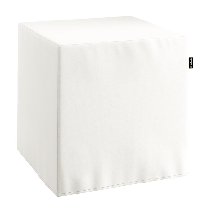 Dekoria Sedák Cube - kostka pevná 40x40x40, sněhová bílá, 40 x 40 x 40 cm, Cotton Panama, 702-49
