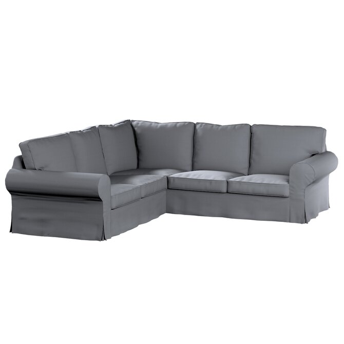 Dekoria Potah na pohovku IKEA  Ektorp rohová, Slade Grey - šedá, pohovka Ektorp rohová, Cotton Panama, 702-46