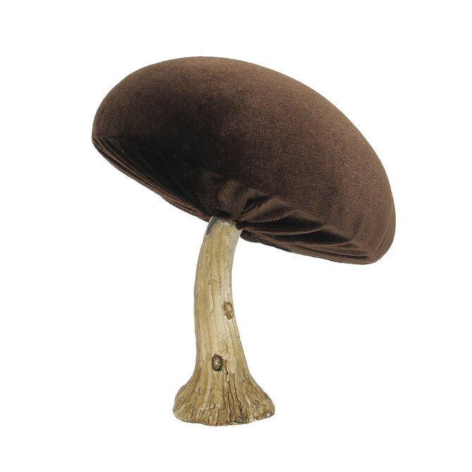 Dekoria Dekoracja Velvet Mushroom 12 cm brown, 11x12 cm