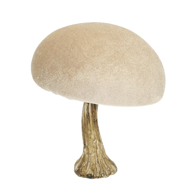 Dekoria Dekoracja Velvet Mushroom 12 cm beige, 11x12 cm