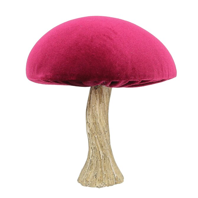 Dekoria Dekorace Velvet Mushroom 17 cm ruby, 16x17 cm