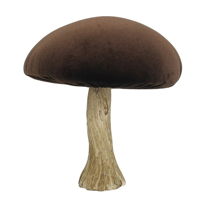 Dekoria Dekoracja Velvet Mushroom 17 cm brown, 16x17 cm