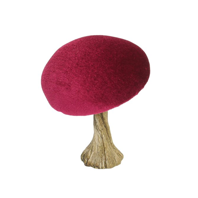 Dekoria Dekorace Velvet Mushroom 10 cm ruby, 9x10 cm