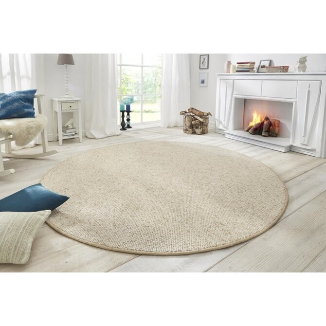 BT Carpet - Hanse Home koberce Kusový koberec Wolly  kruh - 133x133 (průměr) kruh cm Bílá, Malé (80x150 cm a menší), Syntetický (umělý)