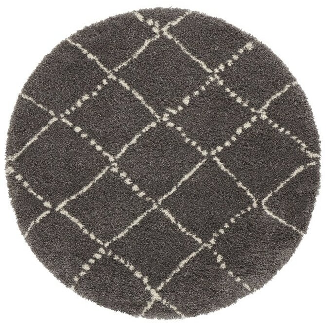 Mint Rugs - Hanse Home koberce Kusový koberec Allure  Darkgrey/Cream - 160x160 (průměr) kruh cm Šedá, Střední (80x160 - 164x240), Syntetický (umělý)