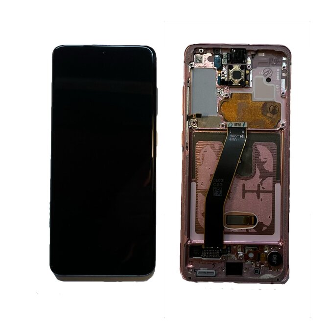 Samsung Galaxy S20 LCD displej zánovní komplet originál včetně rámečku G980 (SWAP) šedý