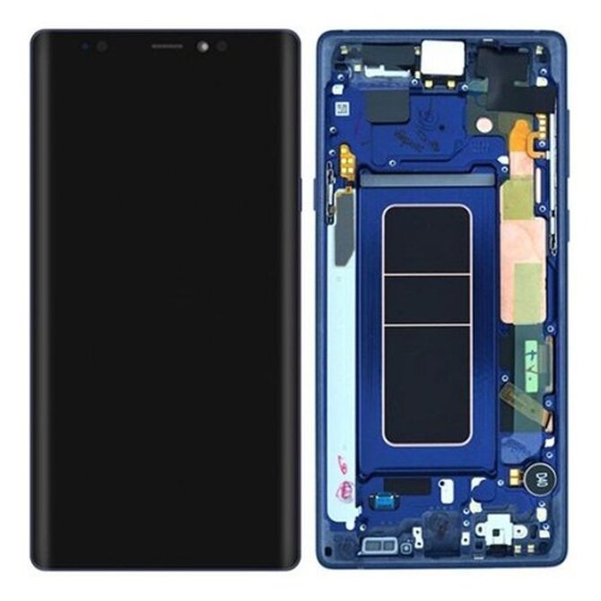 Samsung Galaxy Note 9 LCD Amoled displej Originál komplet přední panel modrý včetně rámečku (SWAP) N960