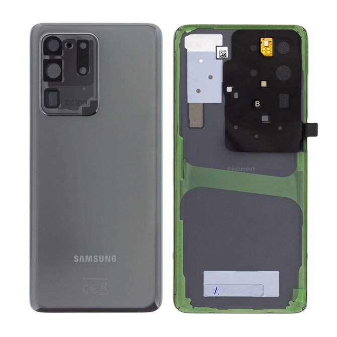 Samsung Galaxy S20 Ultra Zadní kryt šedý G988 Cosmic Gray včetně čočky fotoaparátu (Service Pack)