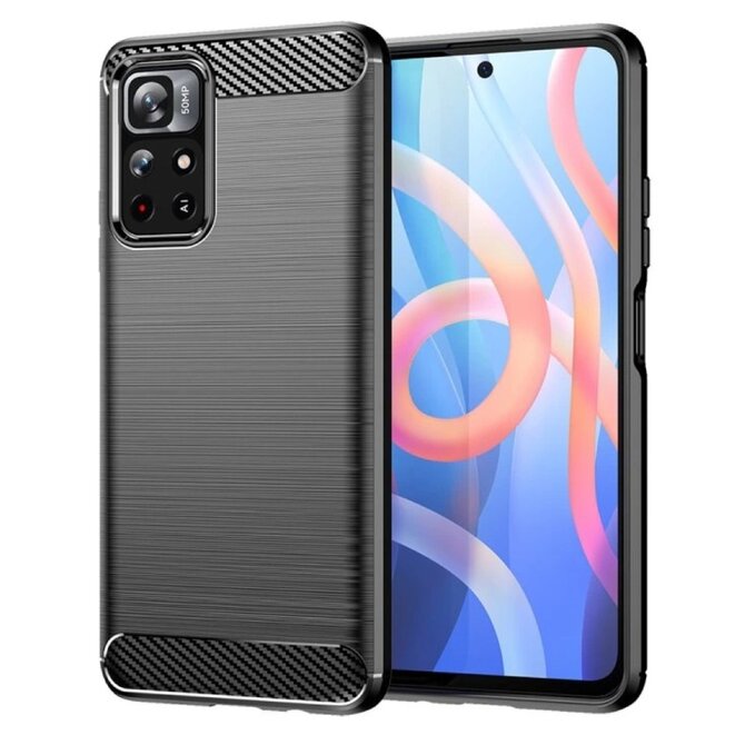 Pouzdro Carbon Poco M4 Pro 5G / Xiaomi Redmi Note 11S 5G (Černé)