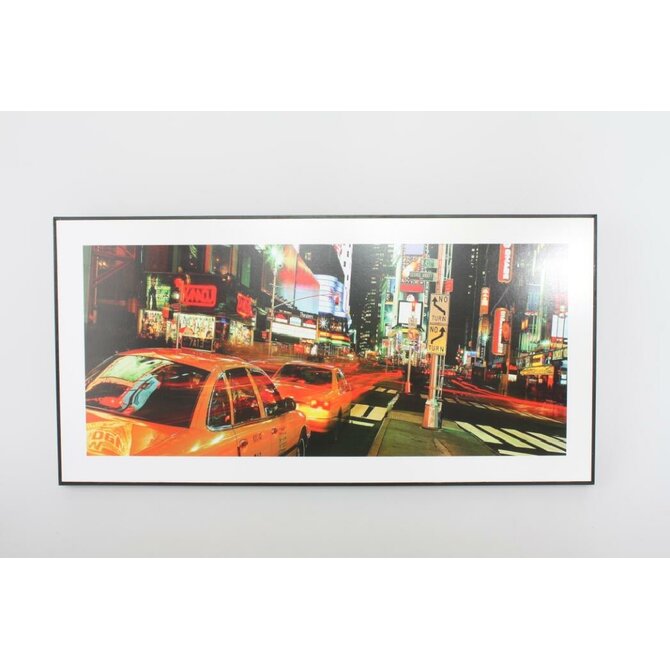 Obraz "NY-YELLOW TAXIS" 40x80x3-sklo/2dr