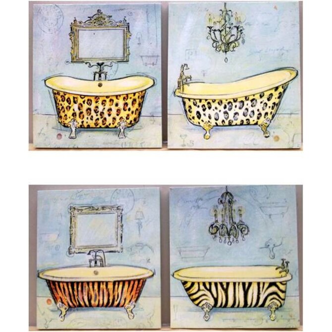 Obraz "FASHION BATH" 28x28x2/4dr.