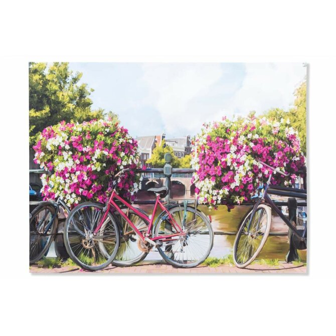 Obraz "BIKES and FLOWERS" 100x75x4cm