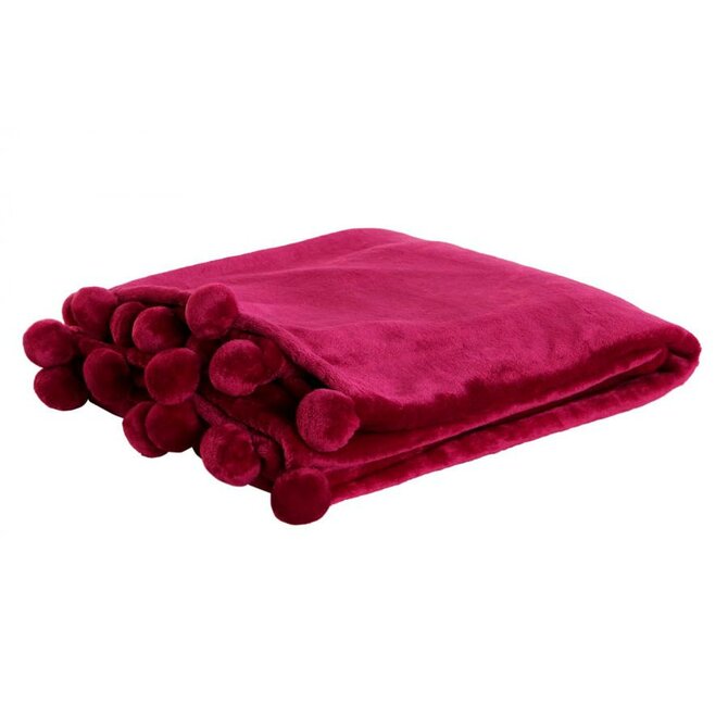 Deka "RED POM POMS" 130x160x2/polyester