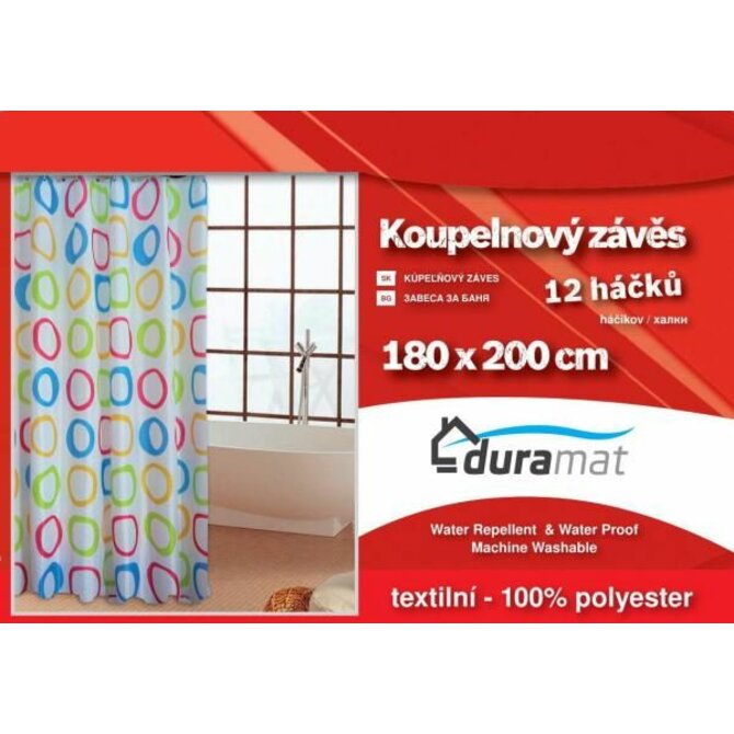 DURAmat Sprchový závěs PES 180 x 200 cm vzorovaný MIX