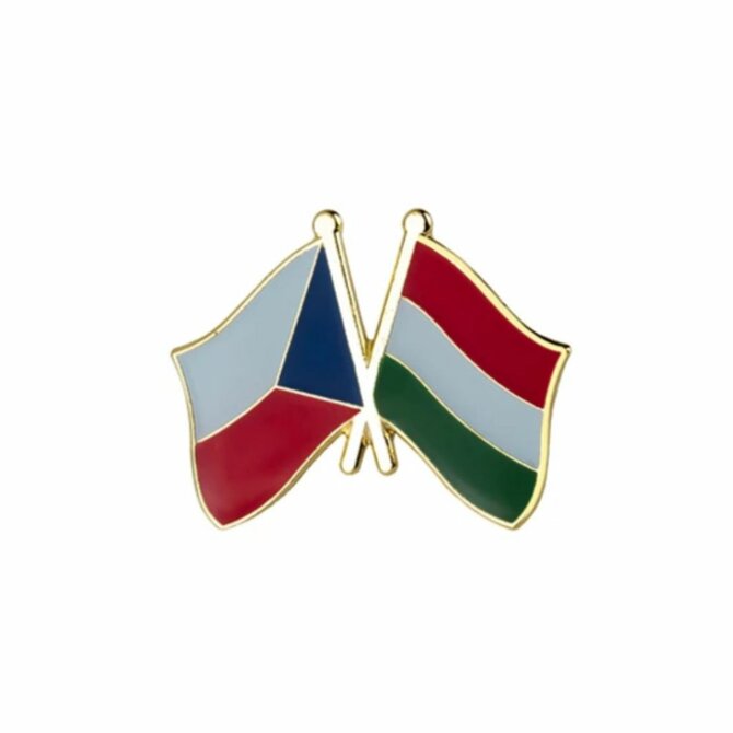 Ozdoba do klopy - vlajka ČR a Maďarsko Zlatá