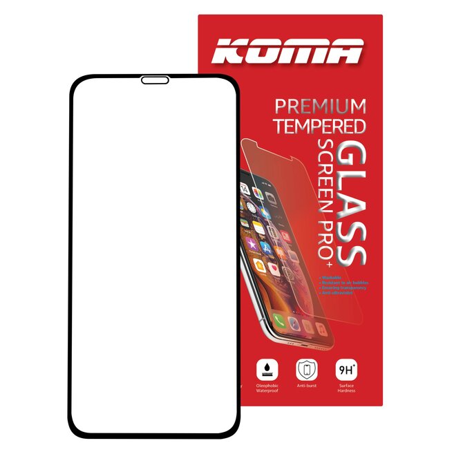 KOMA Tvrzené sklo Full Cover pro iPhone XR / 11, zaoblení 3D, tvrdost 9H