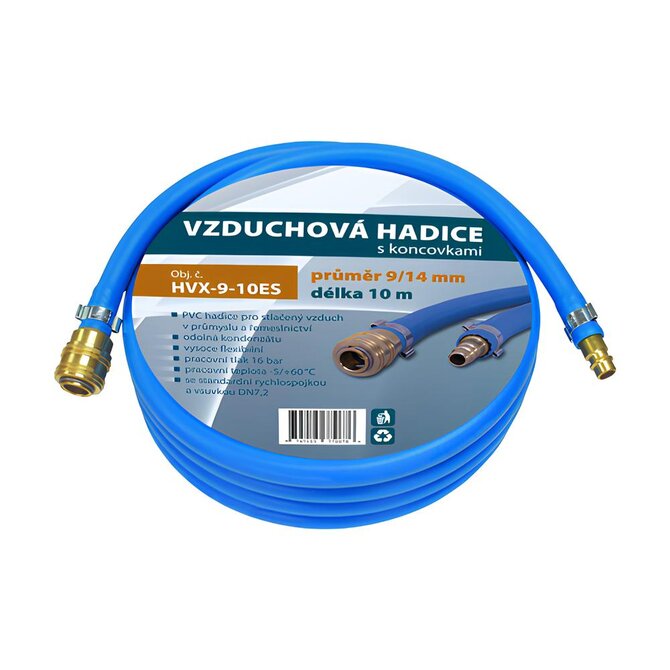 Hadice pro stlačený vzduch HV 14/9 mm + Rychlospojka DN7,2 - 10 m