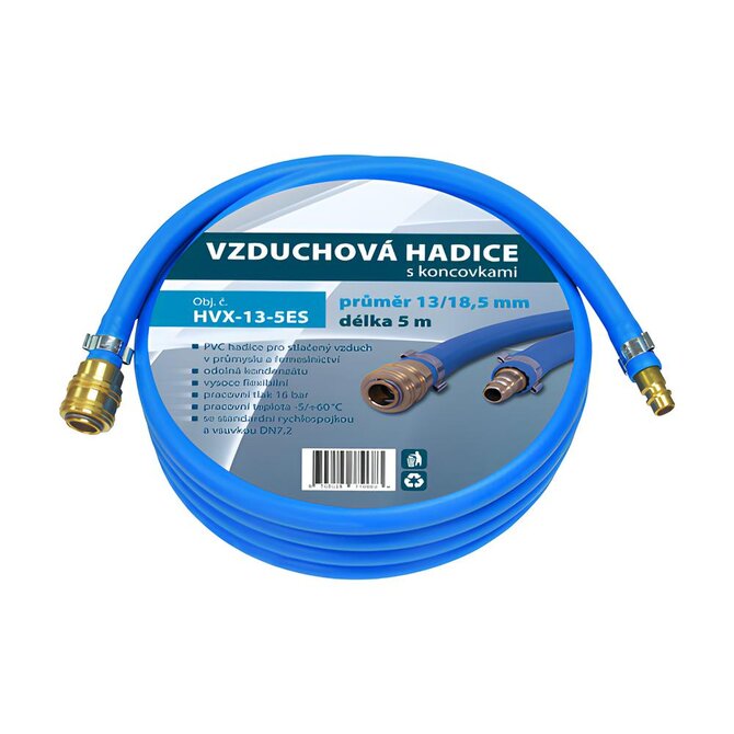 Hadice pro stlačený vzduch HV 18,5/13 mm + Rychlospojka DN7,2 - 5 m