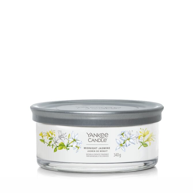 Yankee Candle vonná svíčka Signature Tumbler 5 knotů Midnight Jasmine 340g Bílá