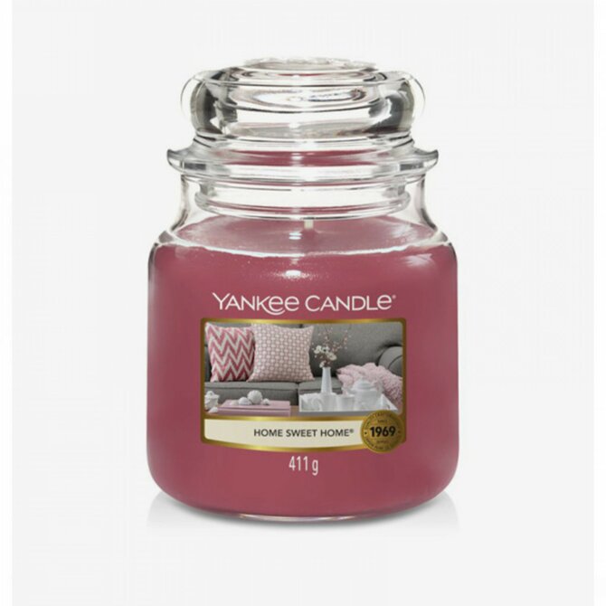 Yankee Candle vonná svíčka Classic ve skle střední Home Sweet Home 411 g Růžová