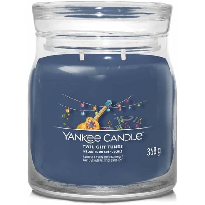 Yankee Candle vonná svíčka Signature ve skle střední Twilight Tunes 368g Modrá